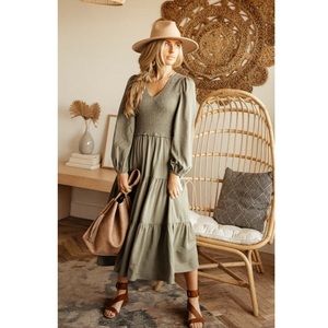 Bohemian Sage Green Dress NWT
